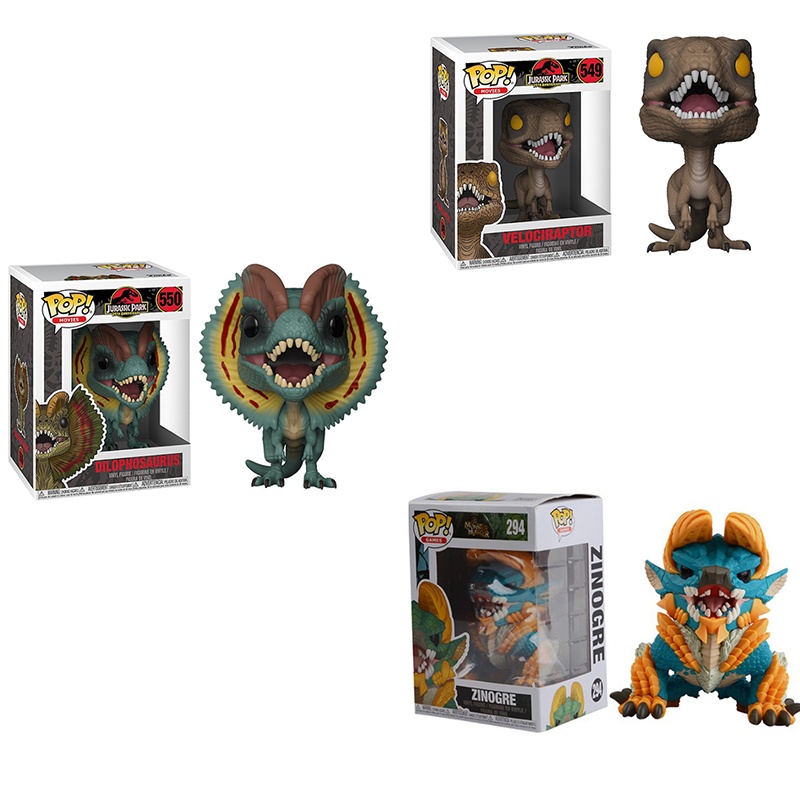 Figure Mainan Simulasi Dinosaurus Model POP Funko Untuk Kotak Dengan Koleksi Warna Anak