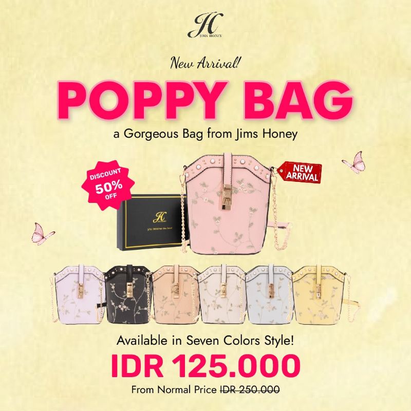 POPPY BAG JIMS HONEY Original Tas  Jimshoney  Poppy Bag