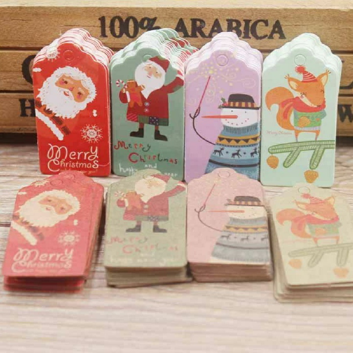 

JMall 1pcs Hang Tag Natal Gift/ Set Label / Tag Bahan Kertas Kraft Desain Tema Natal Untuk Hadiah Diy Christmas.