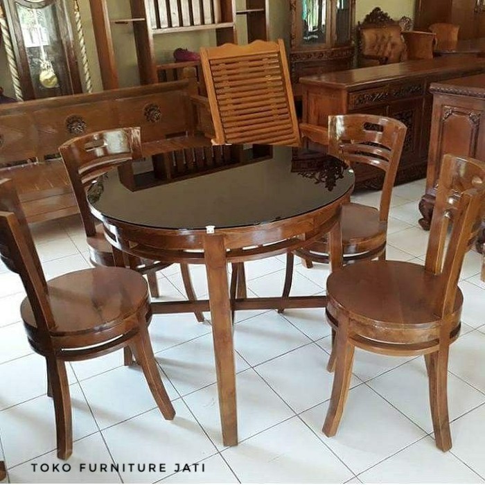 Meja Makan Jati Minimalis Meja Bundar mebel jepara