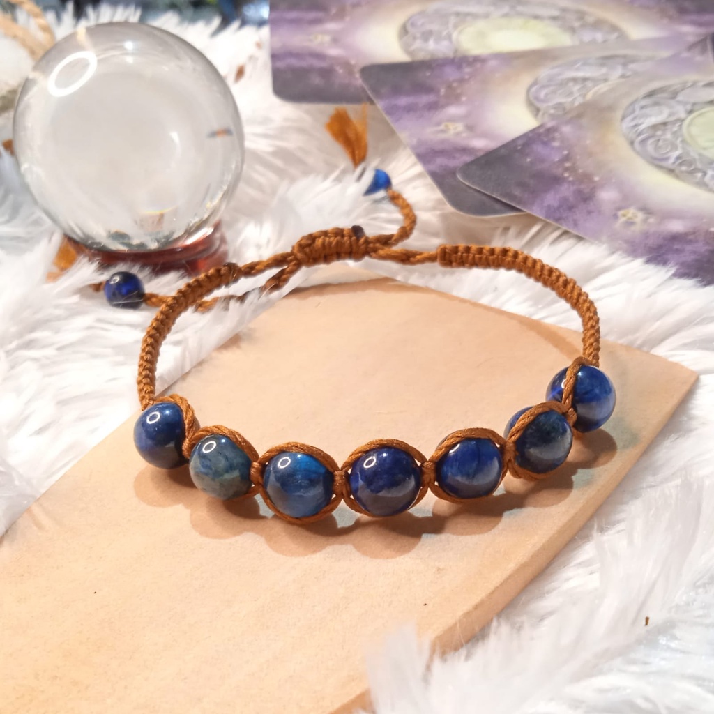 Gelang Anyam Batu Tiger Eye Blue 8mm