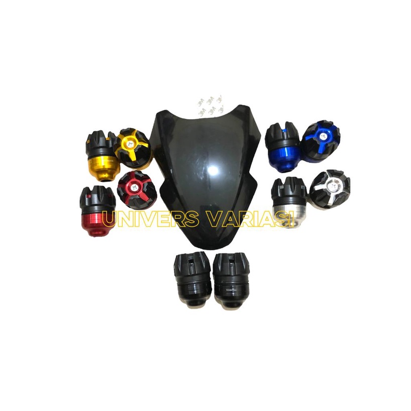 PAKET 2 ITEM VISOR VARIO 160 PLUS DOUBLE TIP 3M+JALU AS NAGA VARIASI HONDA JALU AS NAGA VARIASI WARNA MERAH GOLD BIRU HITAM SILVER  UNTUK HONDA VARIO 160 CBS PAKET 2IN1