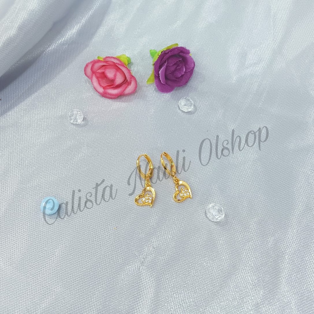 SET DEWASA LOVE CANTIK PERHIASAN EMAS  KOREA ANTI KARAT DAN ANTI LUNTUR