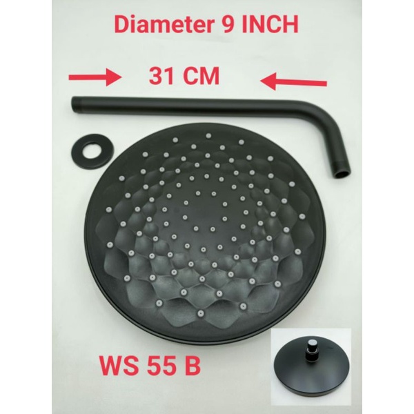 Kran Tanam Shower Panas Dingin Kotak Hitam Black/Paket Kran Tanam Panas Dingin + Wall Shower Hitam Black