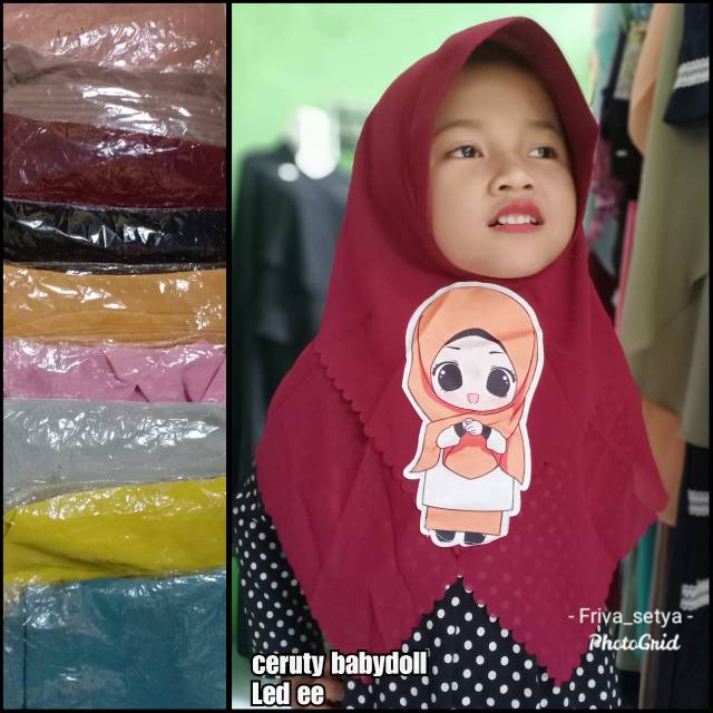 Jilbab anak LOL Led ceruty murah