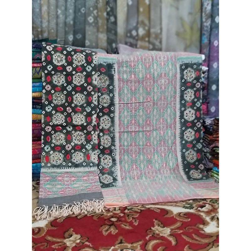 Tenun Palembang Blongket Dodot Jumputan (kain+selendang)