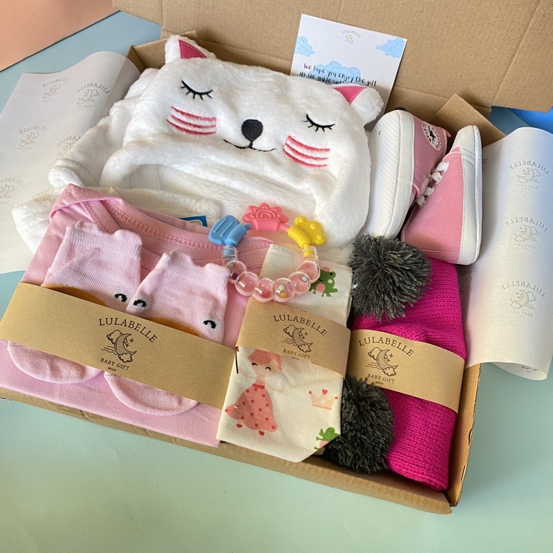 HAMPERS BAYI | KADO LAHIRAN BAYI / NEWBORN GIFT / HAMPERS BABY-CAT WHITE 150