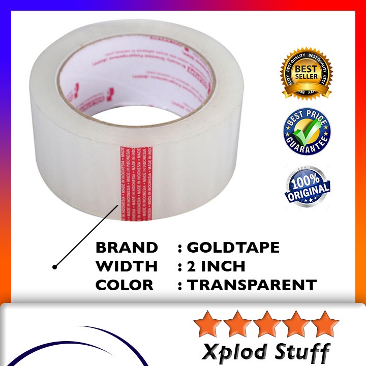 

Lakban Bening Isolasi Lebar 2 Inch Goldtape OPP Tape Selotip Perekat Isolasi Transparan Termurah