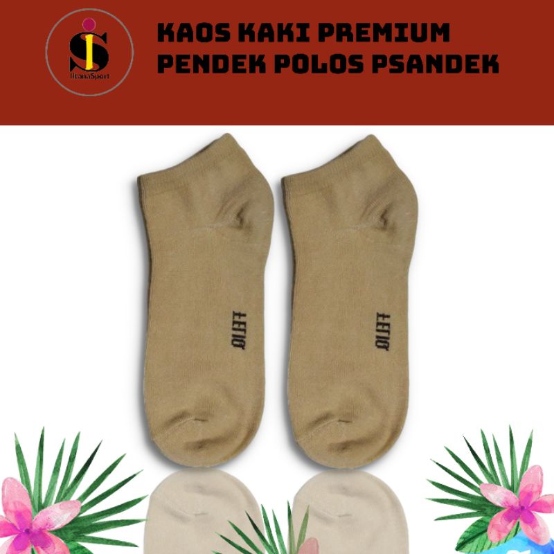 Kaos Kaki Semata Kaki Sport pria dan wanita dewasa/Kaos Kaki Polos Tebal/Kaos Kaki Pendek/Kaos Kaki olah raga-krem