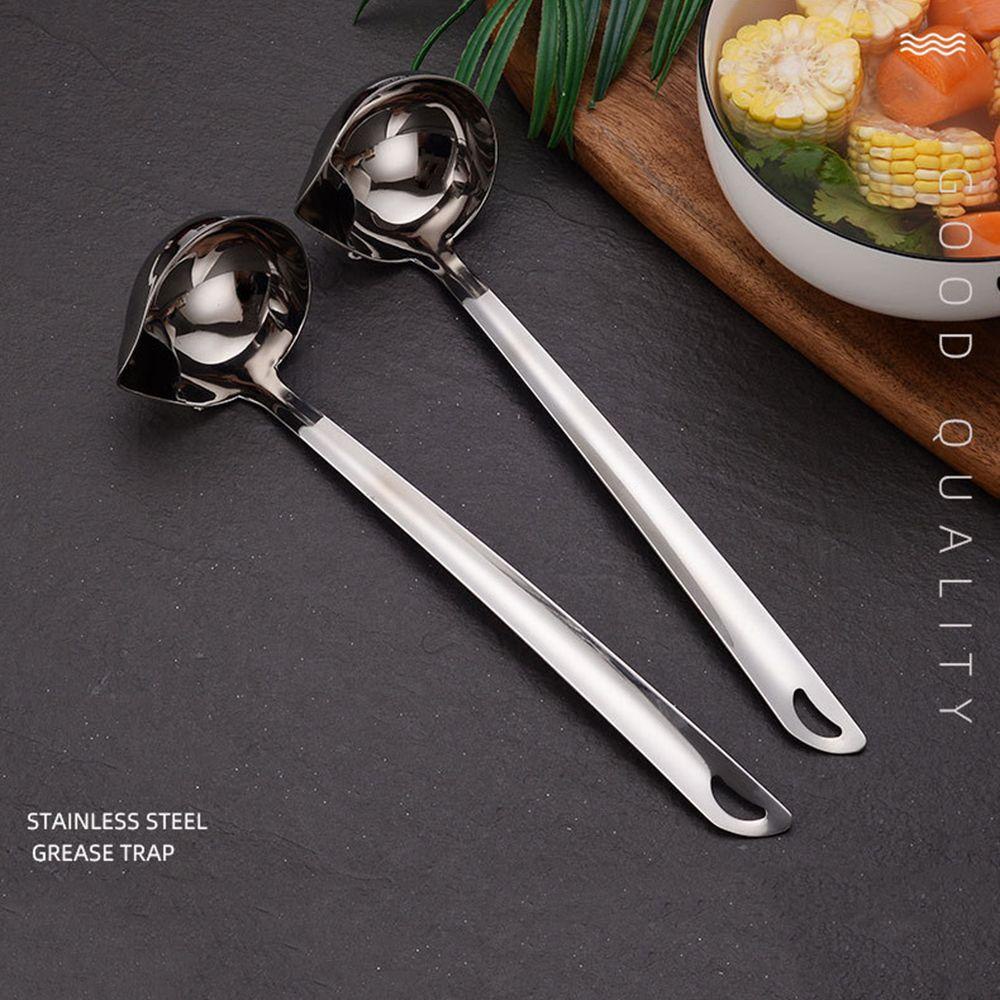 Chookyy Sendok Sup Insulasi Panas Stainless Steel Sendok Minyak Oil Skimmer Ladles