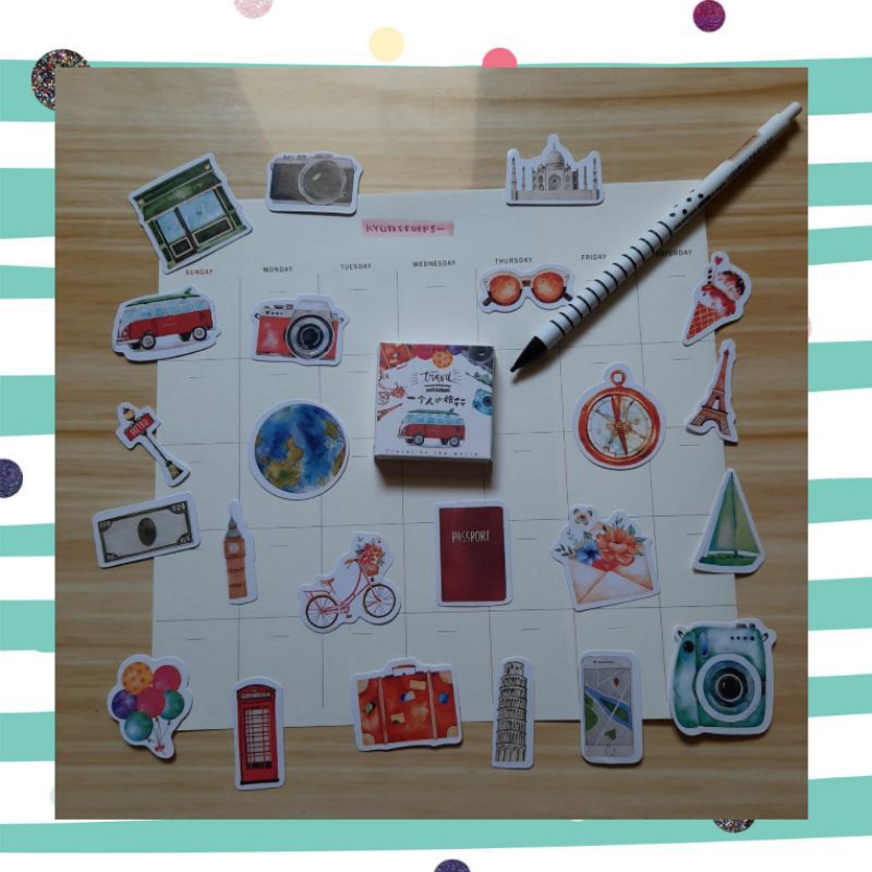 

45Pcs Stiker Desain Kawaii Lucu untuk Scrapbook / Jurnal / Diary