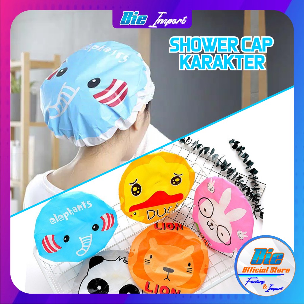 Shower Cap Karakter / Penutup Kepala Korean Style Impor Best Seller