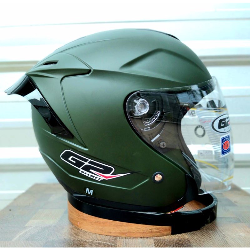 HELM semi DINAMIC G2 OPTIMAX PAKET GANTENG SPOILER-Ijo armi dop