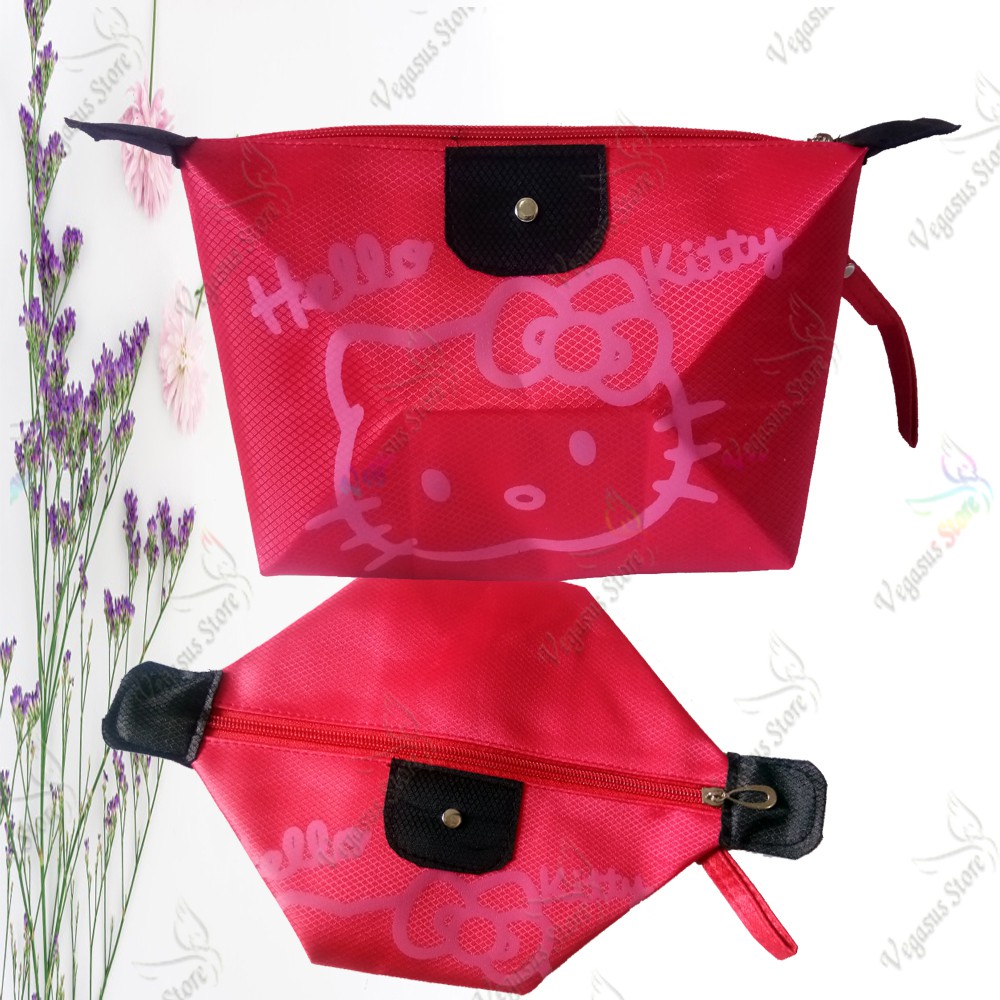 Tas Kosmetik Hello Kitty Sablon-Dompet Make Up Hello Kitty-Vegasus Store(COD)