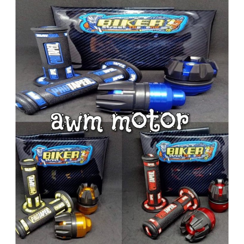 Paket Sarung Jok Kulit Jok Karbon Biker Plus Handgrip New Protaper Plus Jalu As Roda Depan Universal