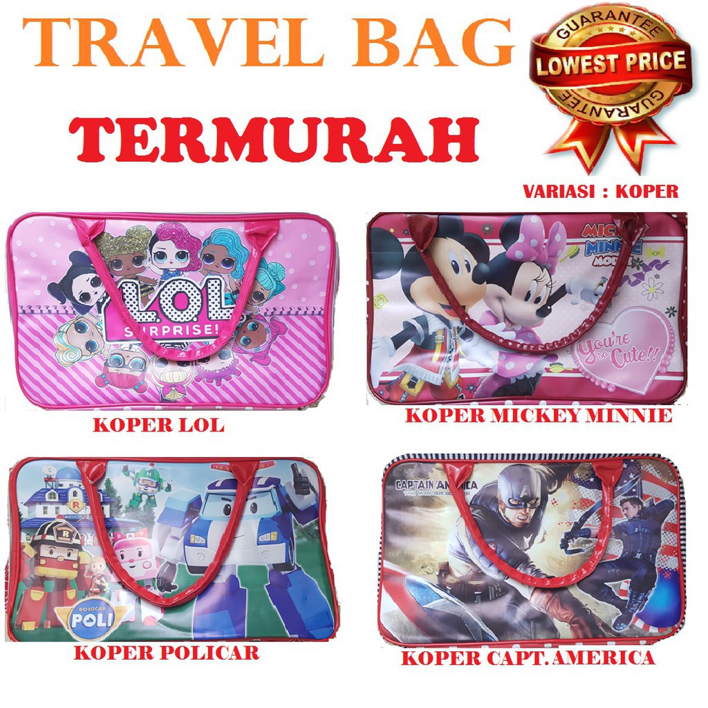 [PA] TRAVEL BAG SUPER KANVAS KARAKTER (TAS ) MICKEY MINNIE Super Big Size - TA001