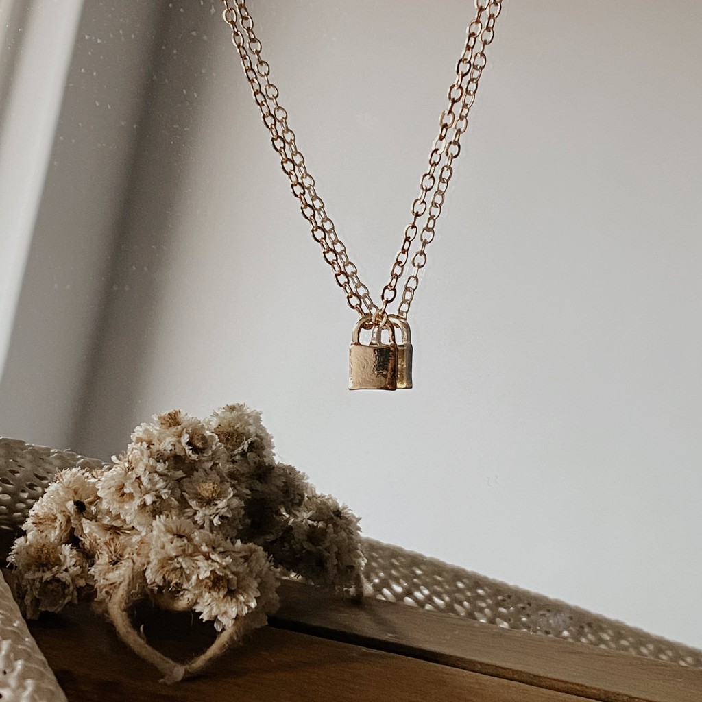 padlock necklace / Kalung Wanita Korea Aksesoris Necklace