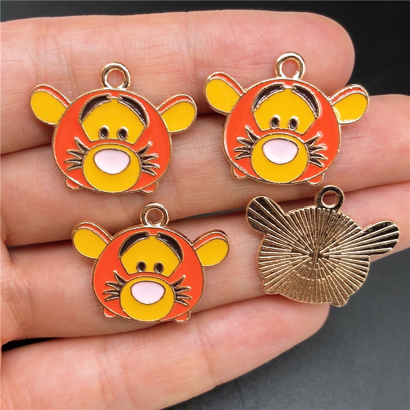 4pcs Liontin Enamel Bentuk Hewan Kelinci Bahan Alloy Untuk Membuat Perhiasan Charms