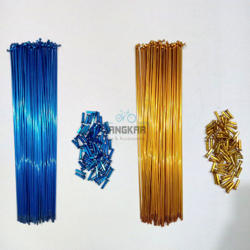 RUJI SEPEDA 26 INCH WARNA GOLD JARI-JARI SPOKE 262 MM RIMS MTB EMAS BIRU CHROME