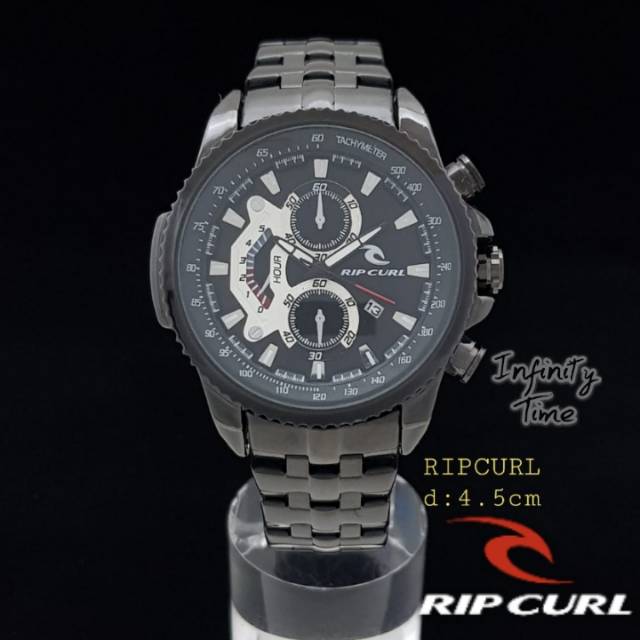 Jam Tangan Cowok Ripcurl Tanggal Aktif Rantai Stainless