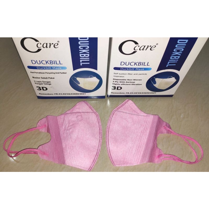 Masker DUCKBILL Ccare 3ply &amp; 4ply isi 50pcs &amp; isi 10pcs EMBOSS