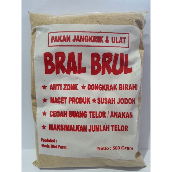 bral brul pakan jangkrik dan ulat anti zonk 500gram