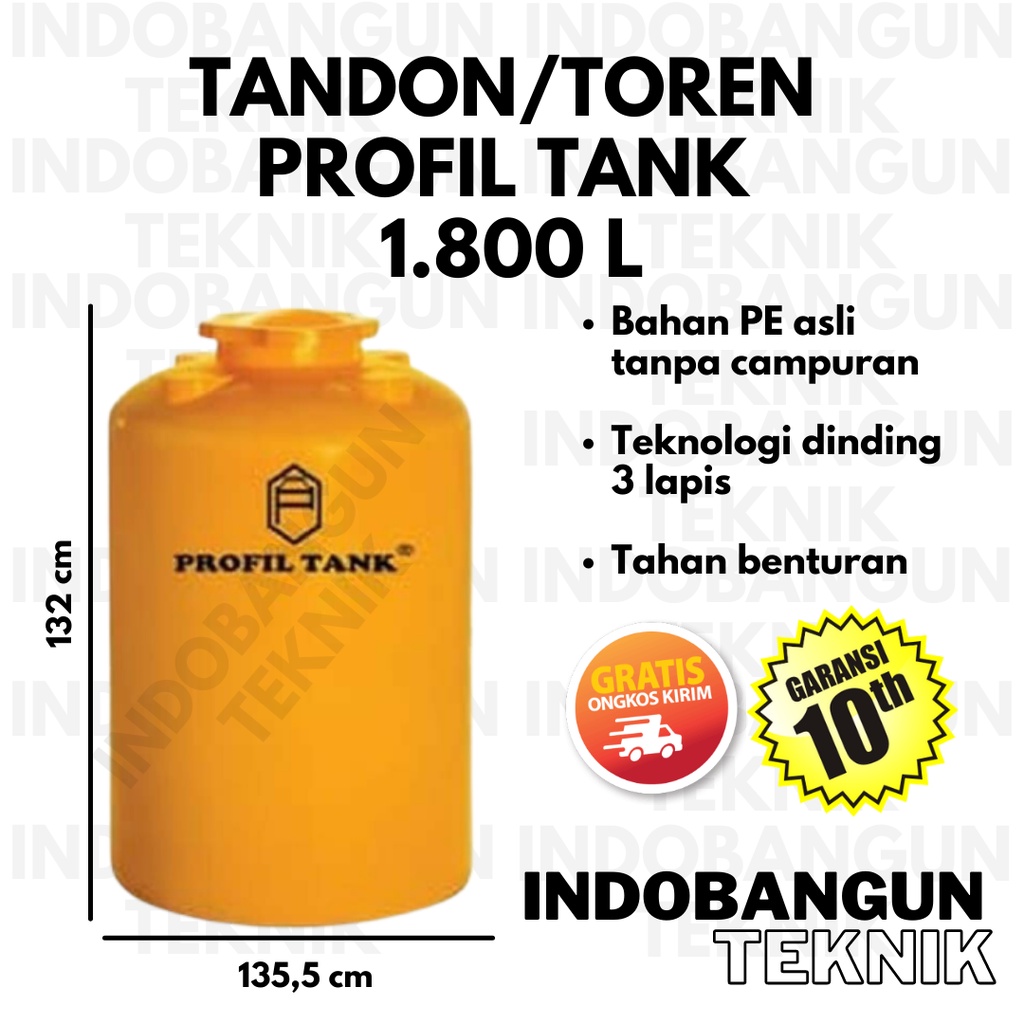 Tandon Toren Tangki Air Profil Tank 1800 Liter 2000 Liter TDA Harga Murah Garansi 10 Tahun Original Berkualitas