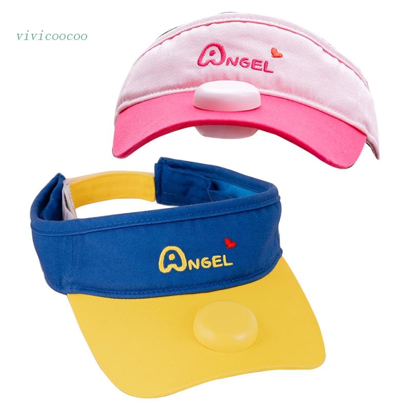 Vivi Topi Visor Matahari Anak / Orang Tua Dengan 3 Kipas Angin Untuk Musim Panas