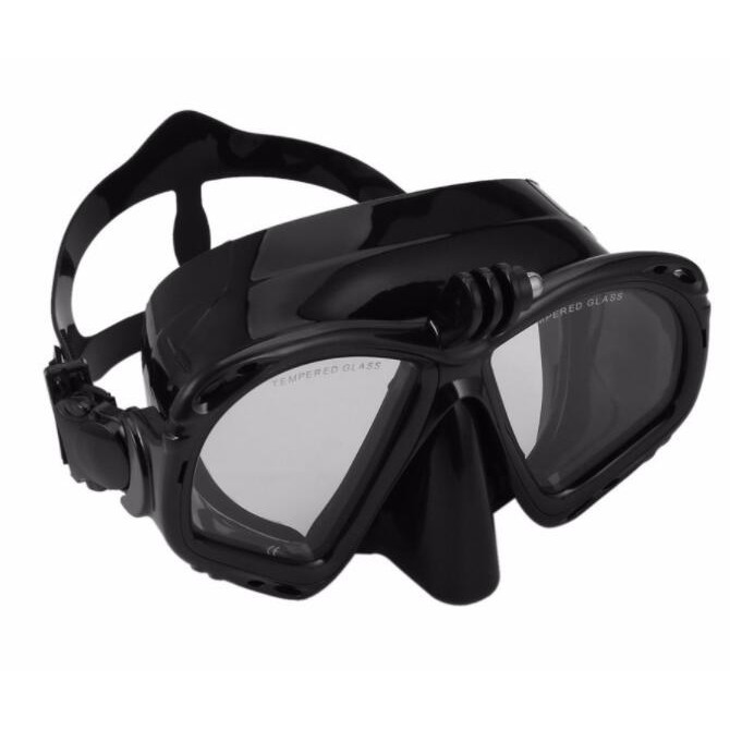 Kacamata Selam Scuba Diving Snorkeling with GoPro Mount - AS304 - Black / Kacamata Snorkling