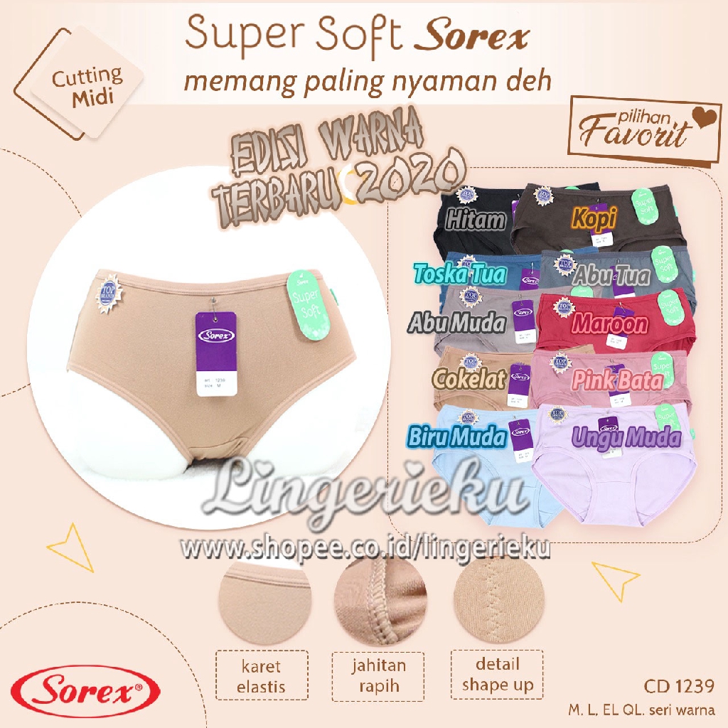 Sorex 1239 CD Celana Dalam Wanita Super Soft Lembut Model Midi