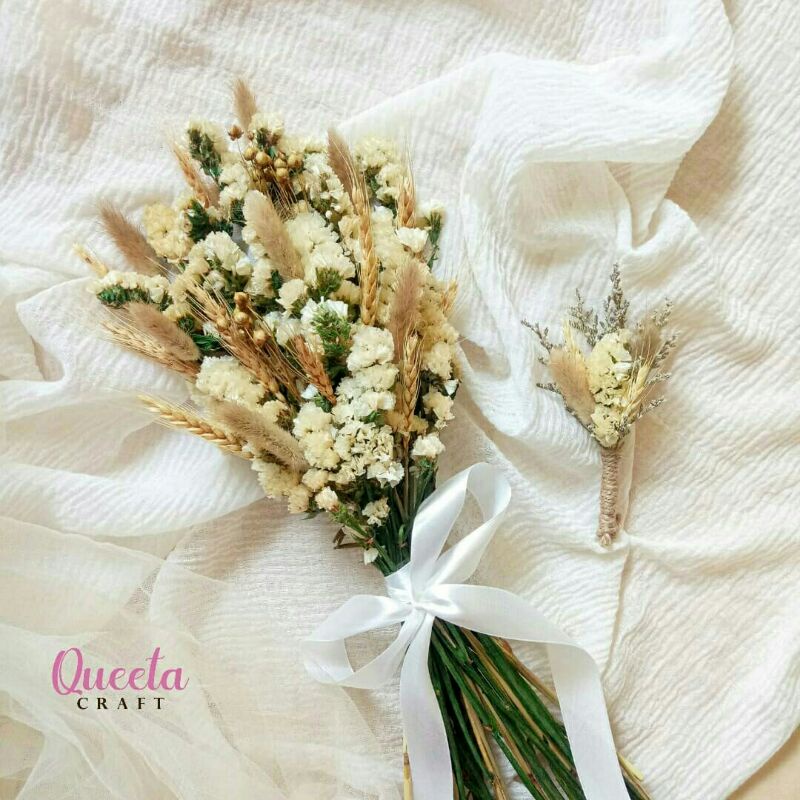 buket bunga kering/buket pernikahan/buket wedding/buket prewedding/dried flower bouquet/buket bunga