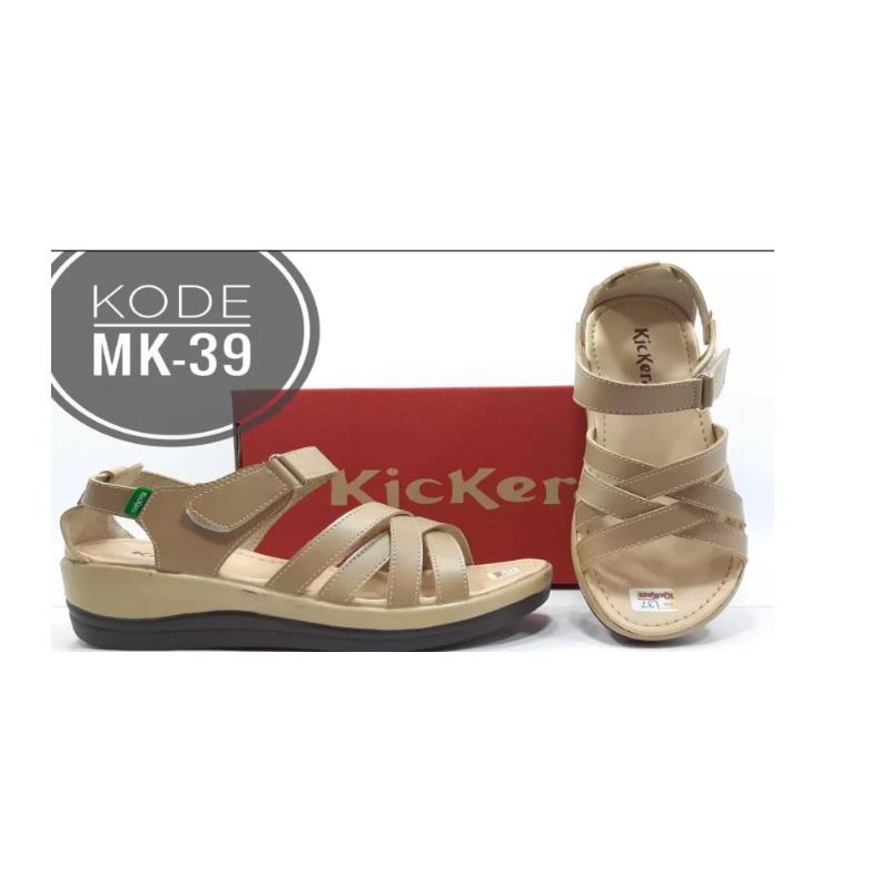 Sandal Kickers Wanita Cantik - Sandal Wedges Wanita Termurah  - Model Slop