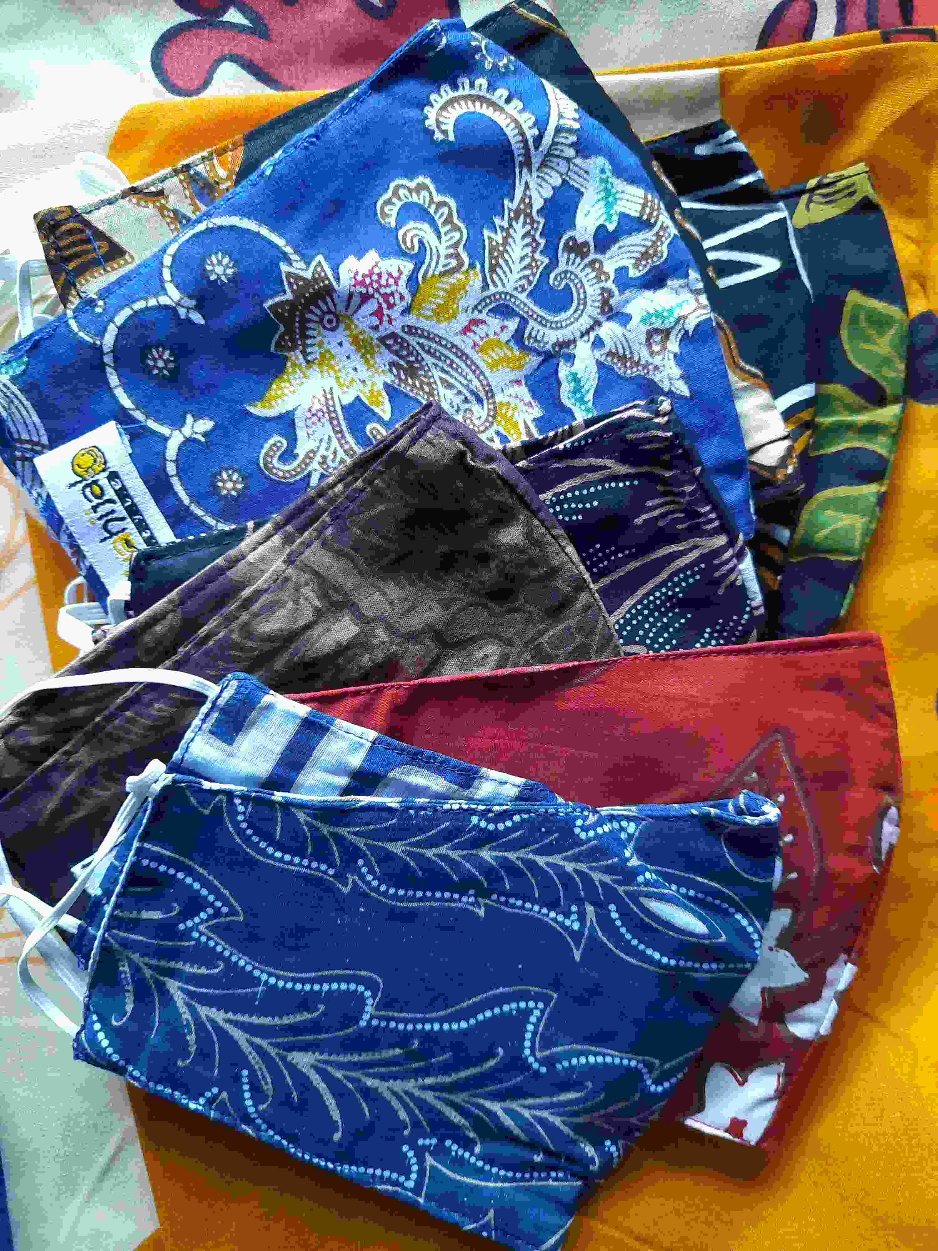 Masker Kain Batik Murah Berkualitas 1 Dan 3 Lapis Layer / Ply Ready