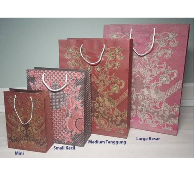 

PAPER BaG BATIK UK (BUKU,POLIO,XL) ISI 12 PCS....PB0001