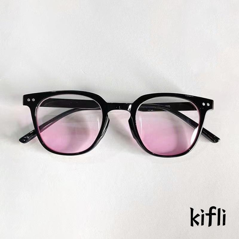 Kacamata Hitam,Wanita Model Frame,Hitam Gradasi Pink,Untuk Wajah Bulat