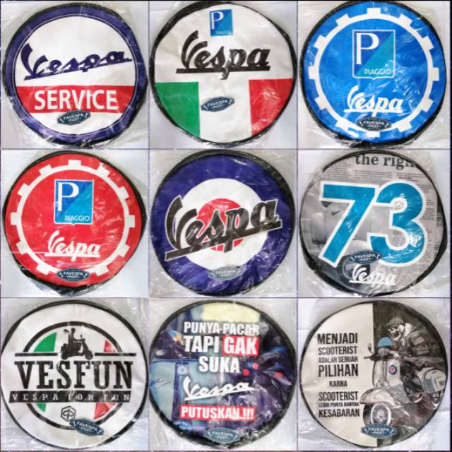 SARUNG COVER BAN SEREP GAMBAR VESPA