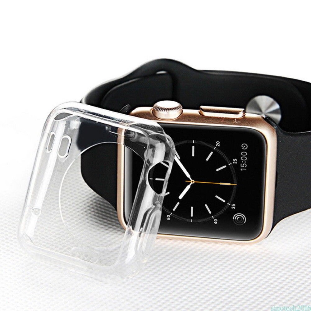 Case Pelindung Layar Bahan TPU Ukuran 40mm / 44mm Untuk Apple Watch Seri 1 / 2 / 3 / 4 / 5 / 6 / SE