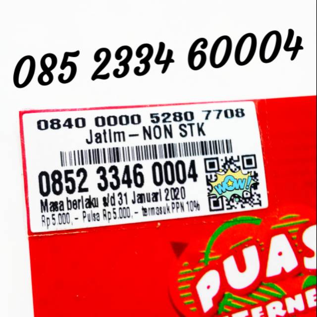 Nomor Cantikk Telkomsel Rapi urut 2334 ekor 6000x