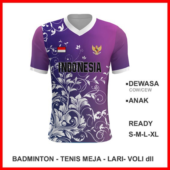 Baju Kaos Jersey Olahraga Badminton Pingpong Lari Volly 985 - Jersey Voli Wanita Custom