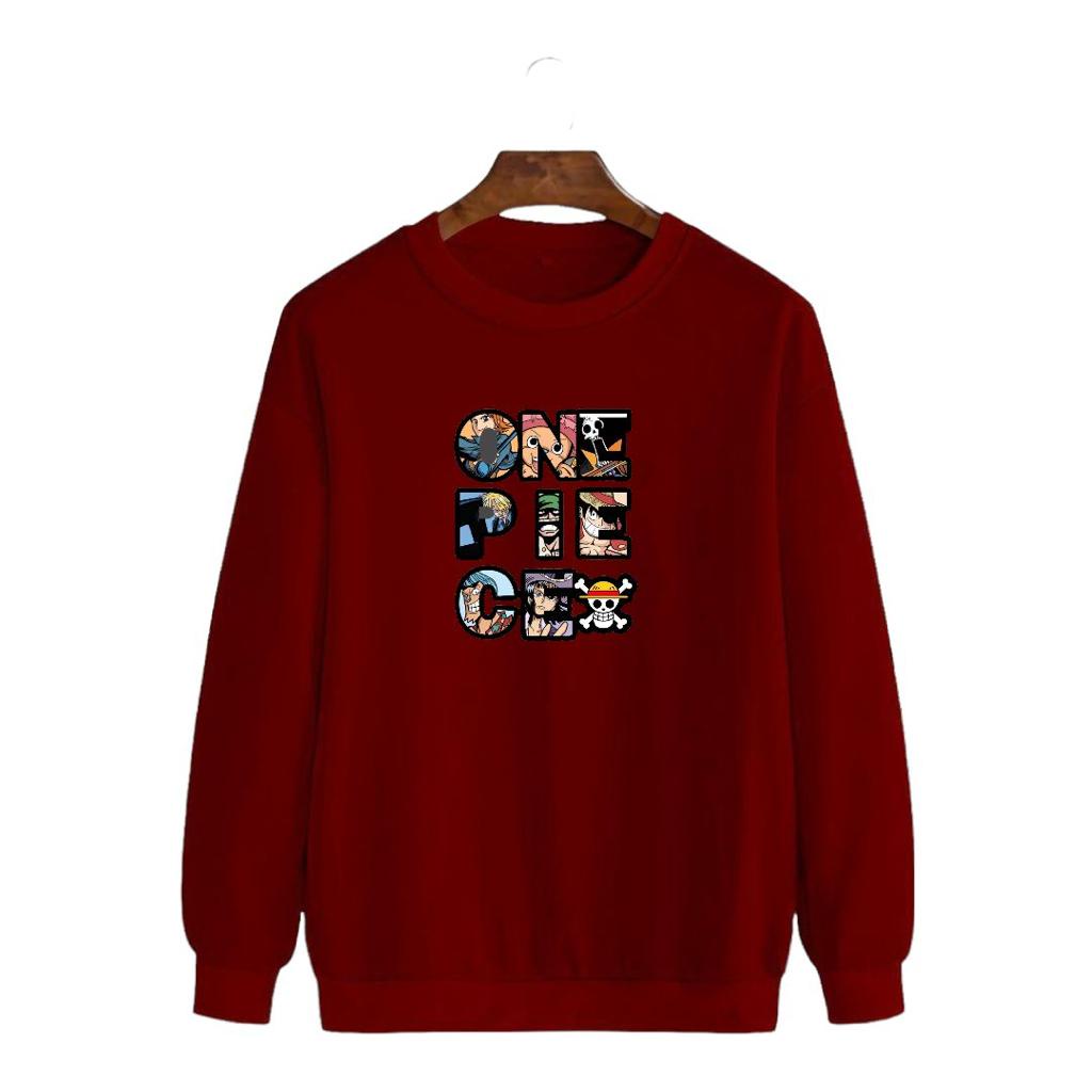 .Noveli wear - Sweater basic crewneck distro Anime One piece bahan berkualitas