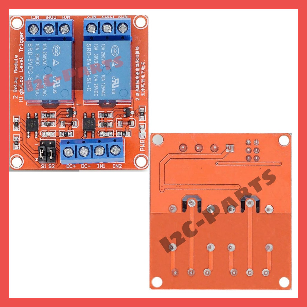 Relay 5V 2 Channel Module High / Low Level Trigger Opto Isolation 2 CH