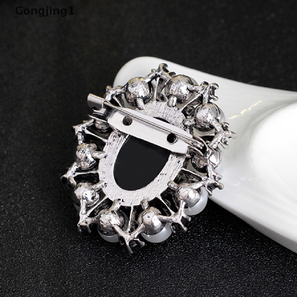 Gongjing1 1pc Bros Pin Wanita Desain Cameo Victoria Hias Kristal Untuk Pesta Nikah