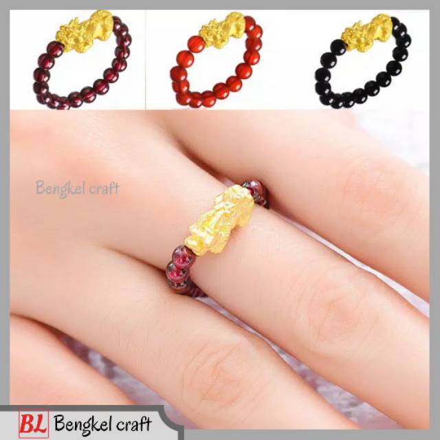 cincin pixiu wanita dan gelang xuping pixiu lapis emas