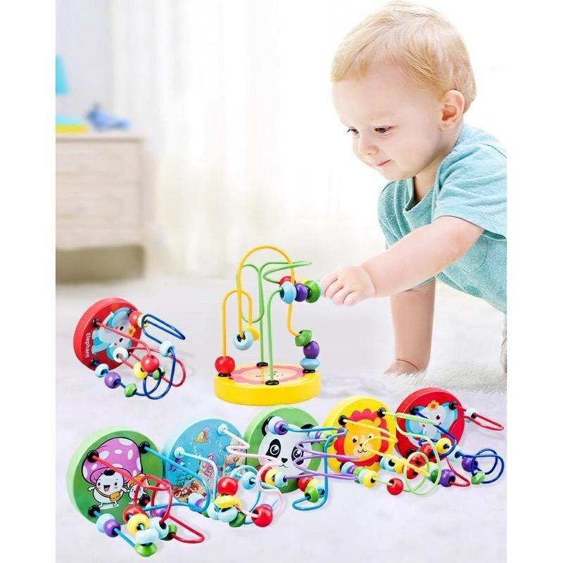 Mini Round Beads Wire Game Mainan alur kawat kecil Mainan asah otak / Mainan Edukasi Anak