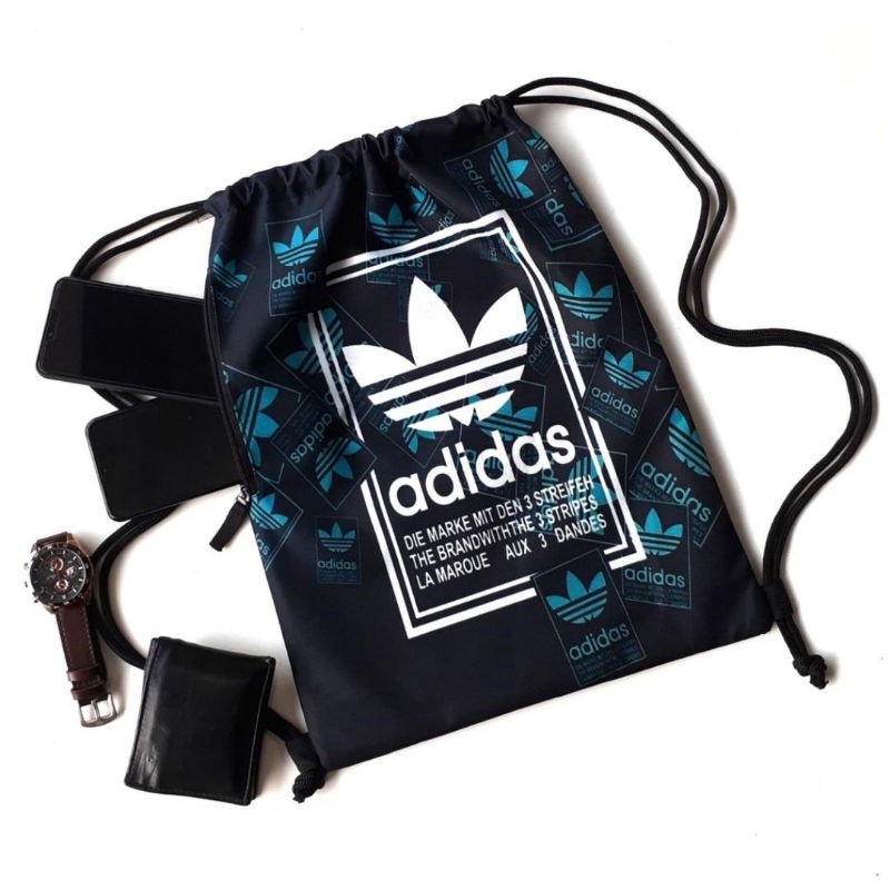 Stringbag Football Adidas Gymsack Olahraga Pria Wanita Tas Serut Futsal