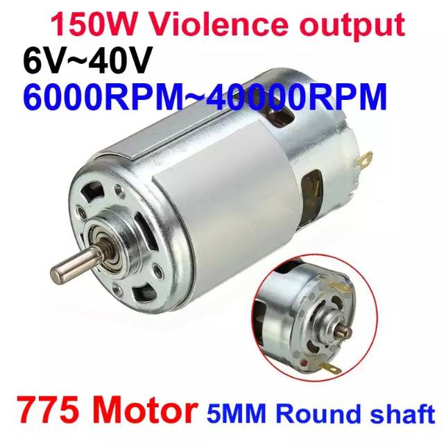 Dinamo 775 Dc Motor Large High Torque 12v Dan 12 000 Rpm Rated Range 6 40v 6 000 40 000rpm As 5mm Shopee Indonesia