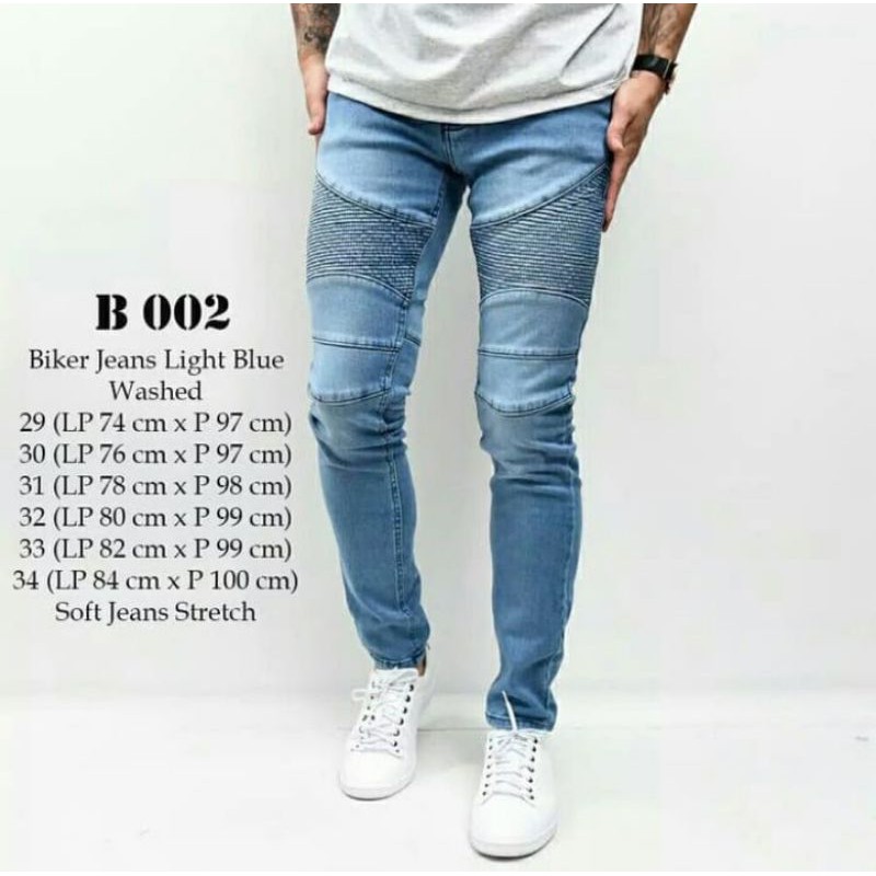Biker Jeans Light Blue Washed / Biker Blue / Skinny Jeans Biker