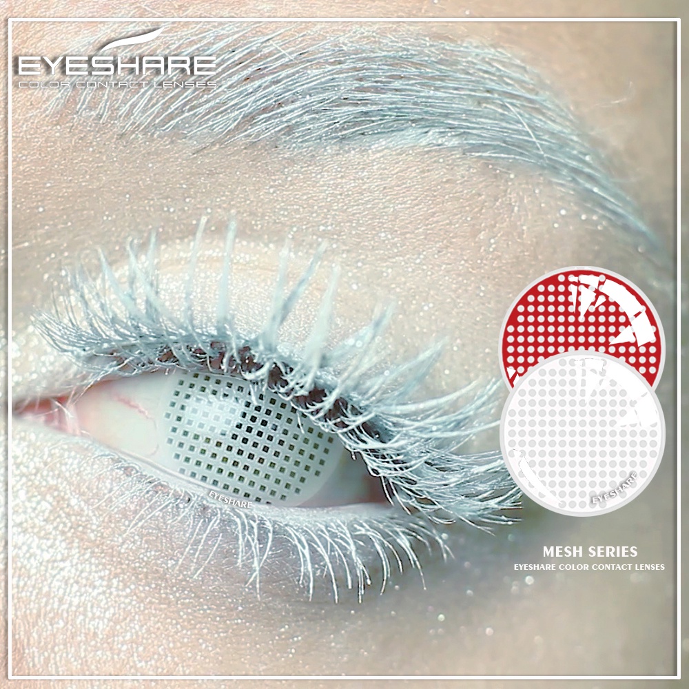 [✅COD] WHITE MESH Softlens / Kontak Lensa Berwarna Fashion Kartun Naruto Halloween Big Eyes Soflens Crazy Kosplay - Gratis Lenscase Mata Indah Cantik