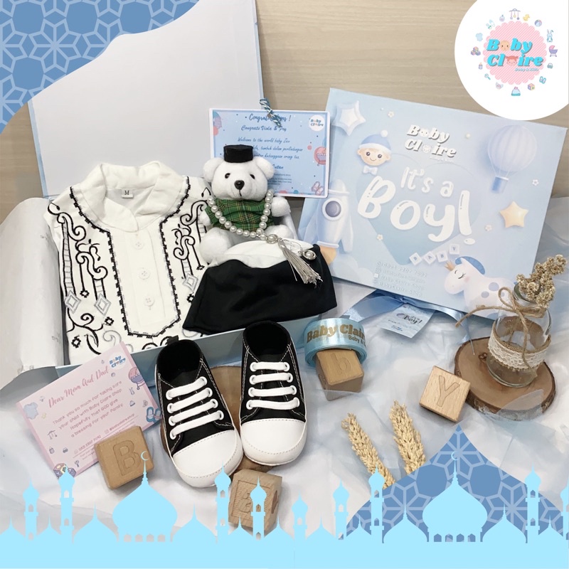Hampers baby boy baju baju koko, gamis & hijab baby girl, kado lahiran bayi,hampers baby boy,hampers baby girl,kado aqiqah,parcel bayi, hampers lebaran, ulang tahun anak-Hitam sepatu