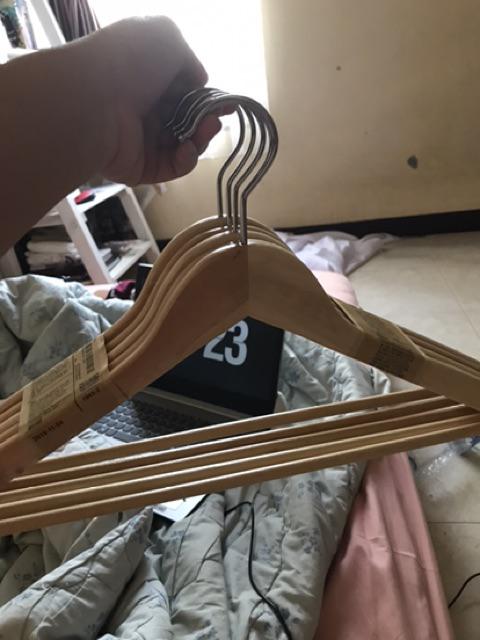 Original Ikea Hopa Gantungan Pakaian Set Isi 5, Kayu Eucalyptus Solid